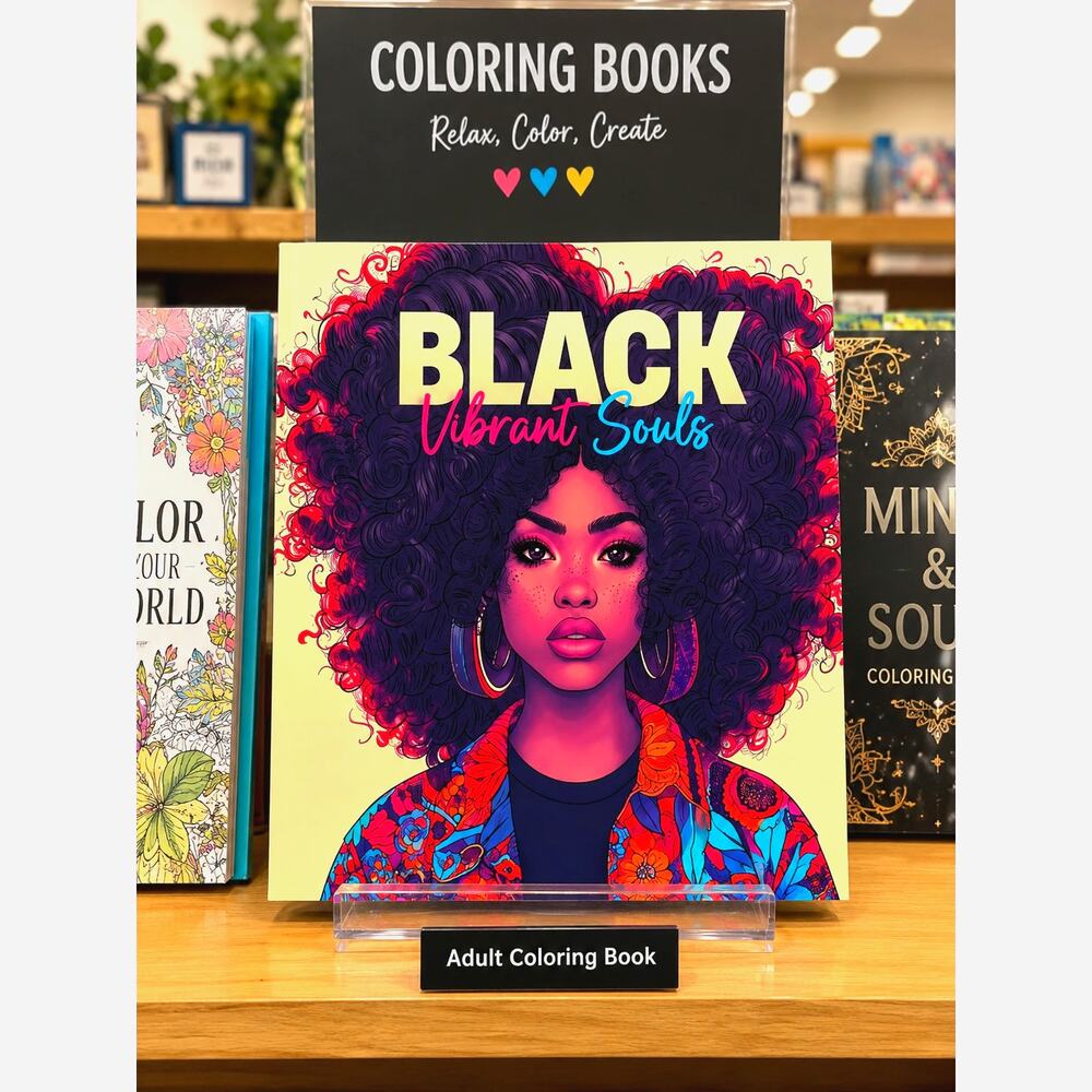 Adult Coloring Book - Black Vibrant Souls